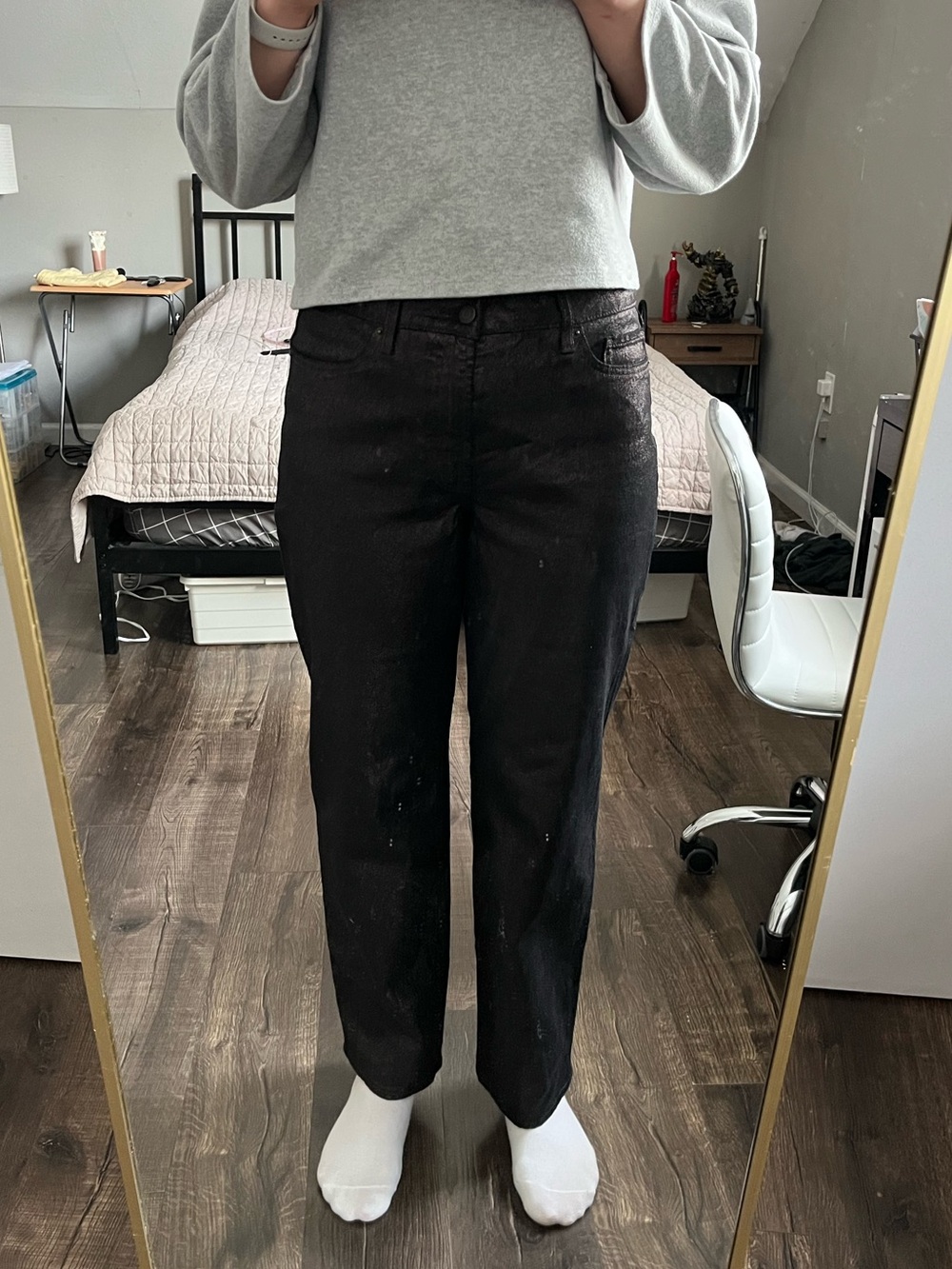 Old Navy Shimmery Black High-Rise Loose Jeans